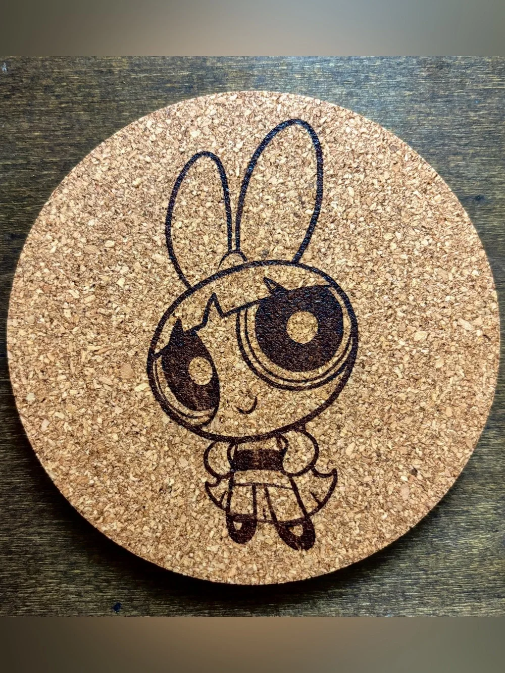 Powerpuff Girls 2016 Blossom Laser Engraved Cork Coaster